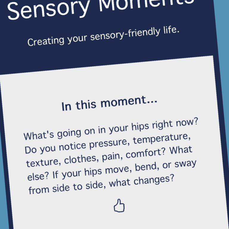 A screenshot of a sensory moments email prompt.