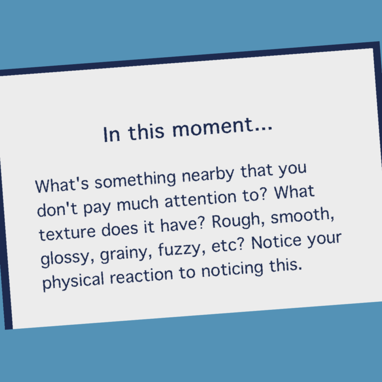 A screenshot of a sensory moments email prompt.