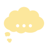 A yellow image of a thought bubble.